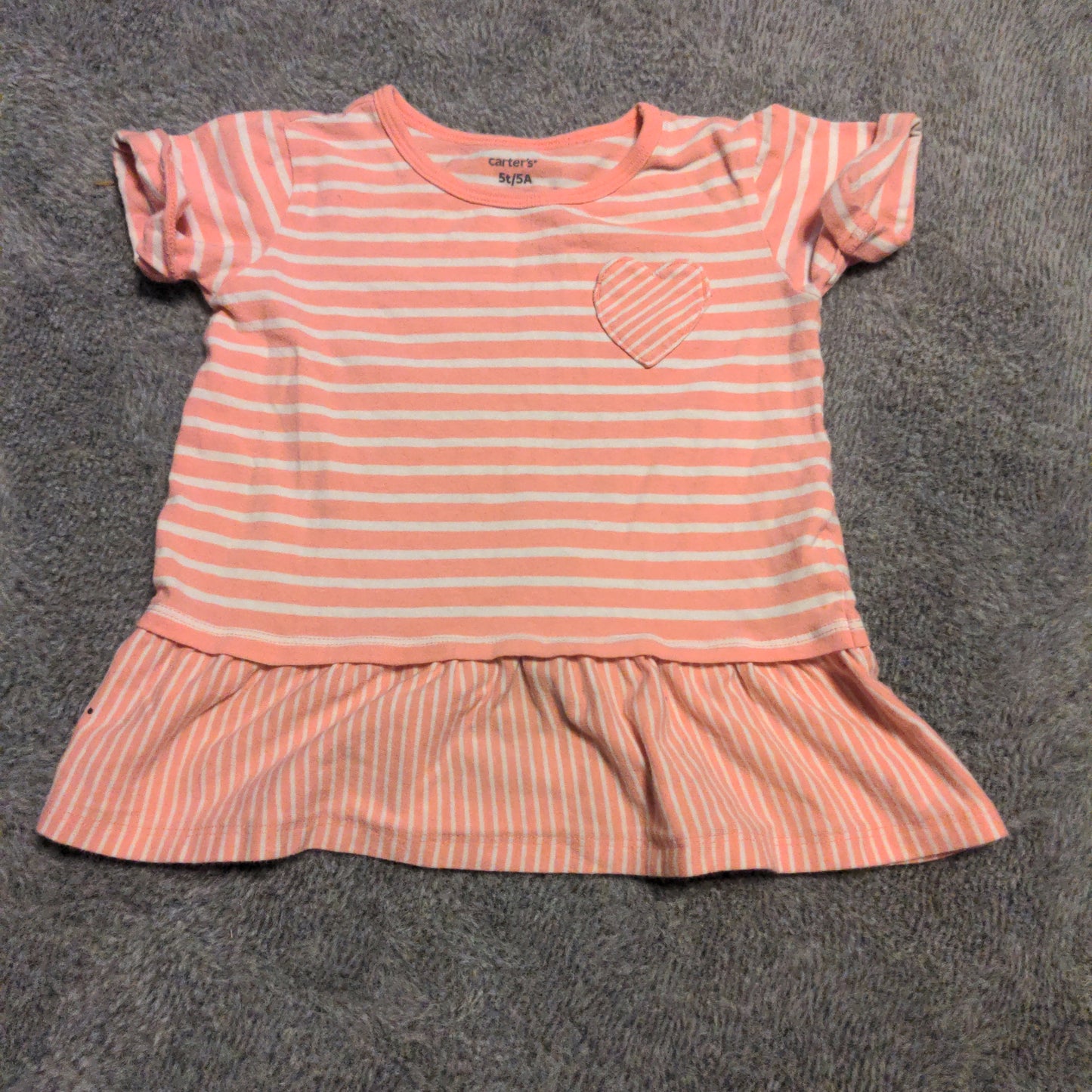 Carter's light pink/white striped shirt size 5t