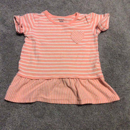 Carter's light pink/white striped shirt size 5t